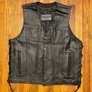 Leather Vest Men Size 44